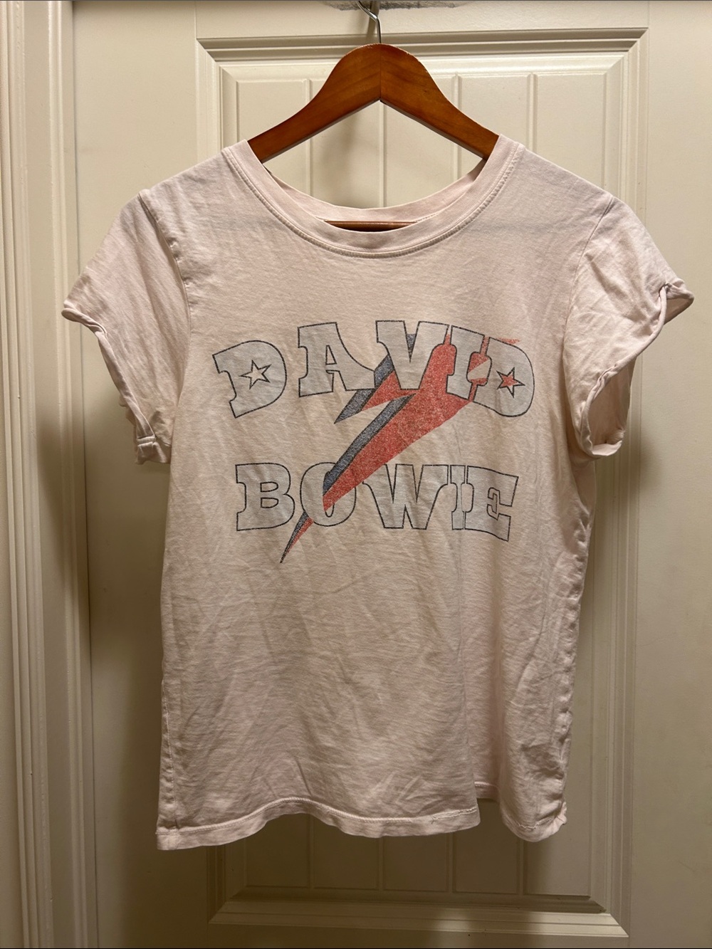 Bowie Graphic by odd people cotton Tee - Light Pink